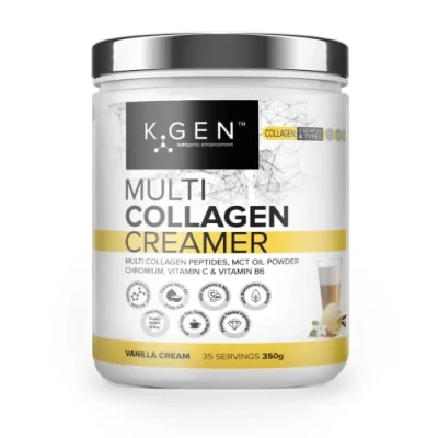 Image of Multi Collagen Coffee Creamer Instant Bulletproof Coconut MCT &amp; Vitamin C Vanilla Flavor Gluten Free for Keto, Paleo, Skin, Hair, Nails Immune Health