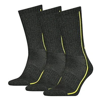 Image of Head CREW SOCK, Dark Grey/Lime, 39/42 (pack of 3)