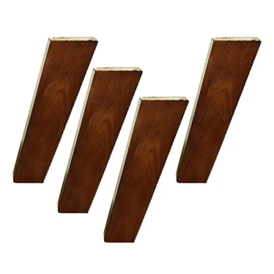 Image of GELISURE Wooden Bevel Furniture Legs Feet Wood Sofa Solid Tapered Replacement for Couch Cabinet Walnut Color 4 Pieces (18cm)