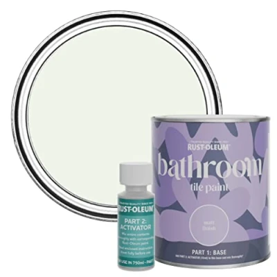 Image of Rust Oleum White Water Resistant Bathroom Tile Paint in Matt Finish Steamed Milk 750ml