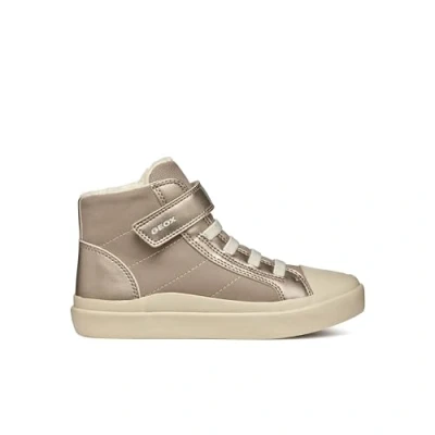 Image of Geox J GISLI GIRL girls&#039;s Children&#039;s Shoes (High top Trainers) in Gold