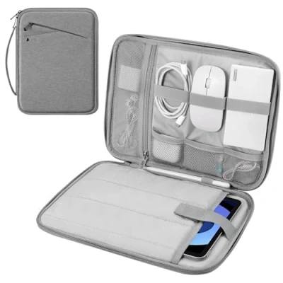 Image of MoKo 9 11 inch Tablet Sleeve Carrying Case with Handle, Padded Protective Travel Bag for New iPad Air/Pro 2024,iPad 10th Gen 10.9,iPad Air 5/4th 10.9, 9/8th 10.2, Tab S9/S8 11, Light Gray