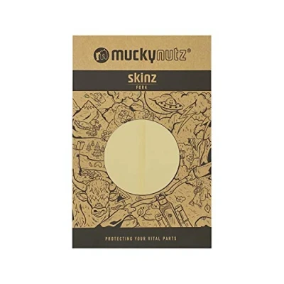 Image of Mucky Nutz Skinz, Fork Protection, Clear, Black, Matt