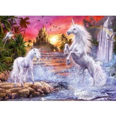Image of Ravensburger 12000471 Unicorns at the River 500 pieces jigsaw Puzzle for adults and kids age 12 years up, fantasy