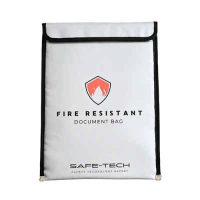 Image of Professional Fireproof Document Bag, 15&quot; x 11&quot; 4 Layer Silicone Coated Fire Resistant &amp; Water Money Safe Storage for Money, Jewelry and Passport