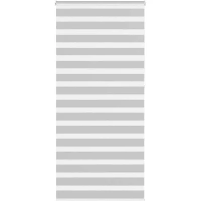 Image of vidaXL Zebra Blind Light Grey 95x230 cm Fabric Width 90.9 Polyester