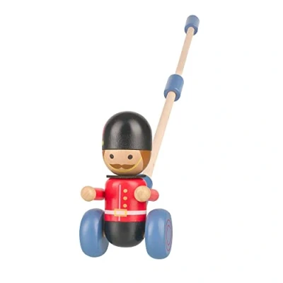 Image of Soldier Push Along Toy and Pull Toys for 1 Year Olds, Toddler Wooden Toys, Perfect 1st Birthday Gifts Early Development Activity by Orange Tree