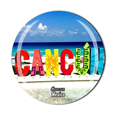 Image of Cancun Mexico Fridge Magnet Souvenir Gift Crystal Magnetic Sticker Collection