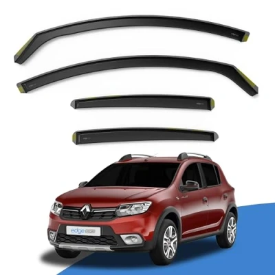 Image of Edgevisors wind deflectors Set Fits: Renault Stepway 2013 2020 5 Door Hatchback 4pc