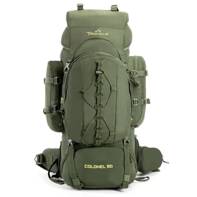 Image of Tripole Colonel 80 Litres Rucksack + Detachable Day Pack, Army Green