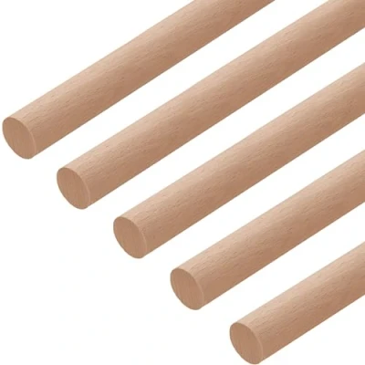 Image of GEDOTEC Round Cane 20 mm Artisanal Canes in Beech Length of Bars 2000 Stable Wooden Sticks Made Germany logs for Crafts and Garden 5 Pieces