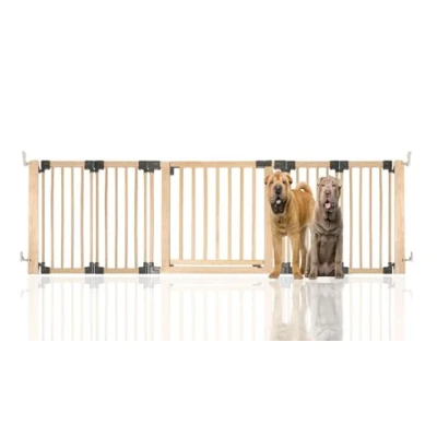 Image of Bettacare Wooden Multi Panel Flexible Pet Barrier, Natural Wood, up to 256cm Wide, Dog Barrier for Pets Dogs and Puppy, Puppy suitable Indoor Use, Easy Installation
