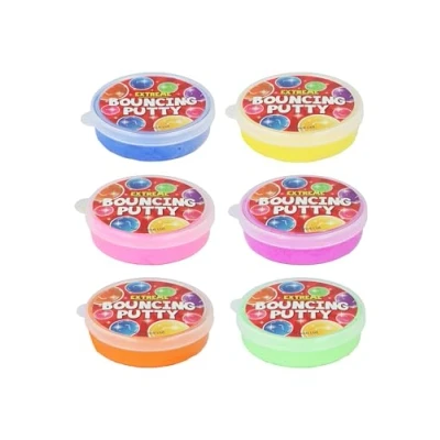 Image of Henbrandt 1 x Bouncing Putty Tubs for Kids 6 Pack with Assorted Colours Mini Slime Bounce Party Bag Favours Loot Fillers Lucky Dip Stocking Boys and Girls
