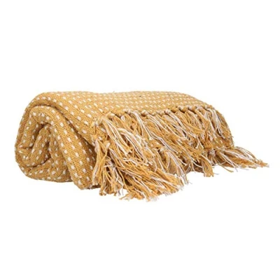Image of Gisela Graham Throw, Mustard, One Size