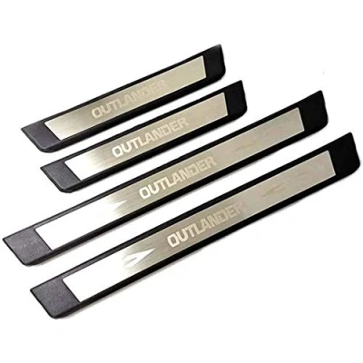 Image of Door Sill Guard Scuff Plate for Mitsubishi Outlander 2016 2020, Stainless Car Entry Guards Cover Protector Threshold Kick Plates Welcome Pedal Styling Accessories, 4pcs
