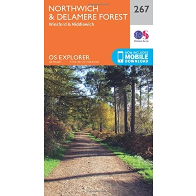 Image of Northwich &amp; Delamere Forest Map Winsford Middlewich Ordnance Survey OS Explorer 267 England Walks Hiking Maps Adventure