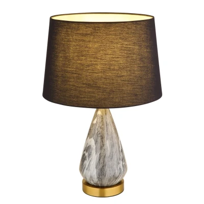 Image of Kisa Table Lamp with Round Tapered Shade Brass Coloured Matt 1x E27