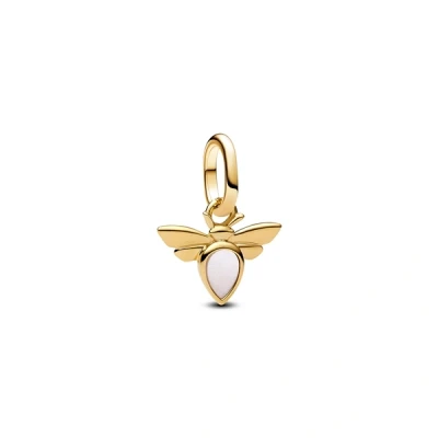 Image of Pandora Gold White Bee Mini Dangle Charm