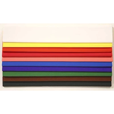 Image of Clairefontaine Ref 903099C Superior Quality Crepe Paper (Pack of 10 Sheets) 2 x 0.5m Sized Sheets, 40% Creppage, 32gsm Paper, Delivered Folded Assorted colours