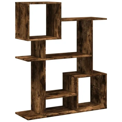 Image of vidaXL Room Divider Bookcase Smoked Oak 92x29x112 cm Engineered Wood
