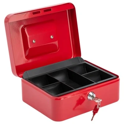 Image of Sterling 8&quot; Key Cash Box RED
