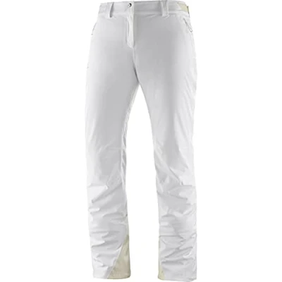 Image of Salomon Women&#039;S Ski Trousers, Icemany W, Synthetic Blend, White, Size XL/R, LC1211100