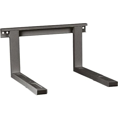 Image of RICOO Stainless Steel Microwave Shelf Bracket WM0108 Model Wall Mounting Heavy Duty for Microwaves Adjustable Shelving Rack &amp; Supports with 35kg Capacity Black Brackets Included
