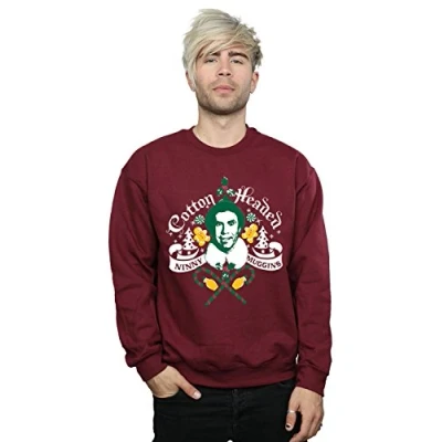 Image of Elf Men&#039;s Cotton Headed Ninny Muggins Sweatshirt Large Burgundy