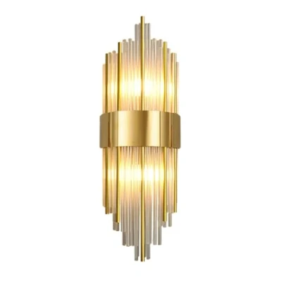 Image of NICRX E14 Crystal Golden Base Wall Sconces Lamp,Modern Lamp Fixtures Sconce Light (60cm)