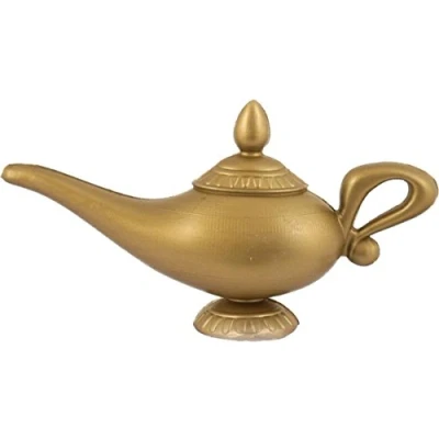 Image of Adults Fancy Dress Party Accessory Aladdin&#039;s Pantomime Genie Lamp Gold
