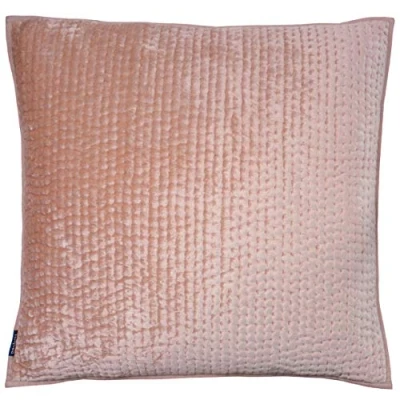 Image of Paoletti Brooklands Quilted Piped Feather Filled Cushion Blush Viscose One Size