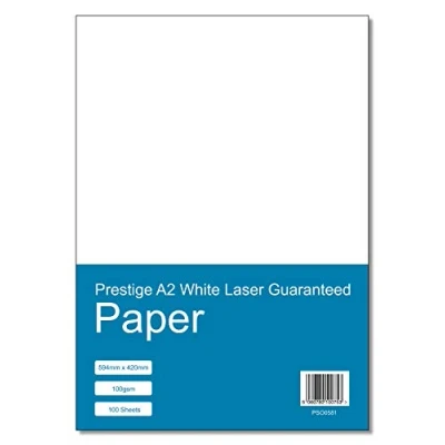 Image of Prestige A2 (594mm x 420mm) White Laser Guaranteed Paper 100gsm 100 Sheets