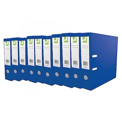 Image of Q Connect 70mm Lever Arch File Polypropylene A4 Blue (10 Pack) KF20020