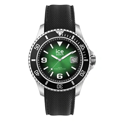 Image of Ice WATCH Steel Deep Green Men&#039;s Wristwatch With Silicon Strap 020343 (Large)