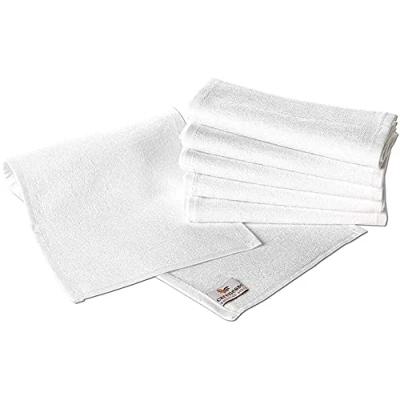 Image of Carenesse Face Compress Pack of 6, 22 x 70 cm, 100% Cotton, Special Measure for Cosmetics Professionals, Hand Towel Guests, Towel, White
