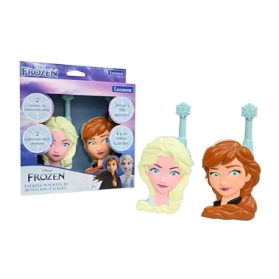 Image of Lexibook, Frozen, Anna and Elsa 3D Walkie Talkies, 500m Range, 2 Communication Channels, Belt Clip, Blue, TW18FZ