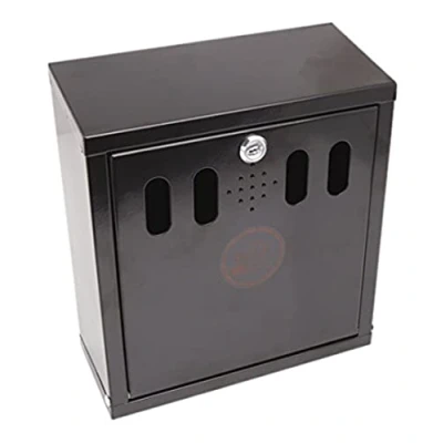 Image of Genware NEV AT WM BLK Wall Mounted Outdoor Ashtray, Black