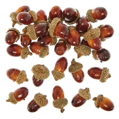 Image of Baker Ross FN307 Artificial Acorns For Crafts Pack of 30, Autumn Craft Essentials, Wreath Making Supplies