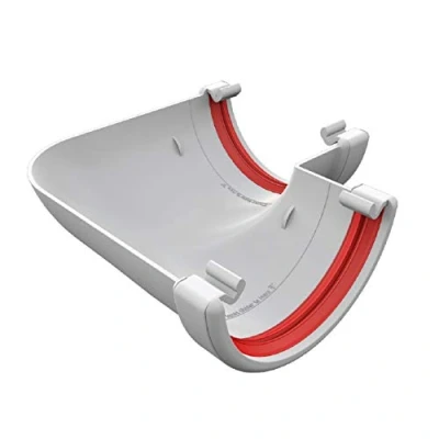 Image of White Round Gutter 90 Degree Angle Joint, Freeflow 112mm Rain Water Systems