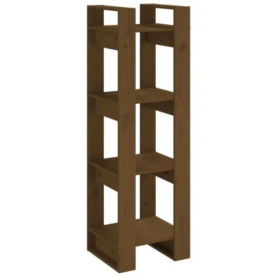 Image of vidaXL Book Cabinet/Room Divider Honey Brown 41x35x125 cm Solid Wood