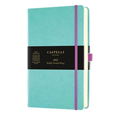 Image of Castelli Milano AQUARELA Jade green Diary 2022 13x21cm Weekly Hard Cover 160 Pag 0QM525 118 aqua