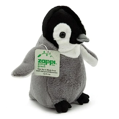 Image of Zappi Co Ultra Soft Penguin Chick Plush Toy (22cm Width) 100% Recycled, Eco Friendly, Newborn Gift, Realistic Lifelike
