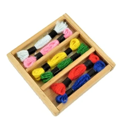 Image of Melody Jane Dolls House Box of Embroidery Thread Silks Haberdashery Sewing Room Accessory