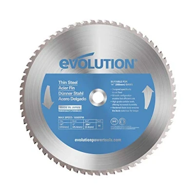 Image of Evolution Power Tools 14BLADETS Tooth Thin Steel Cutting Blade, 14 Inch x 90 Inch, Blue