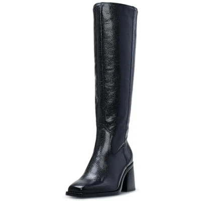 Image of Vince Camuto Women&#039;s Sangeti Stacked Heel Knee High Boot Fashion, Black, 8 UK