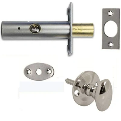 Image of Polished Chrome Oval Thumb Turn with Door Security 60mm Rack Bolt