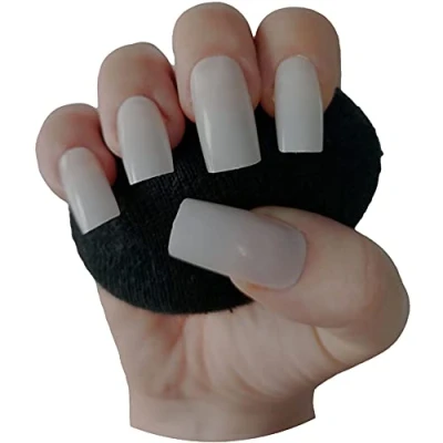 Image of 500 Pieces Long Square Full Cover NATURAL Press On Acrylic False Nails Tips Professional Salon &amp; Home Use.
