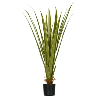 Image of HOMCOM Decorative Artificial Plants Agave Succulent in Pot, Desk Fake for Home Indoor Outdoor Decor, 90cm