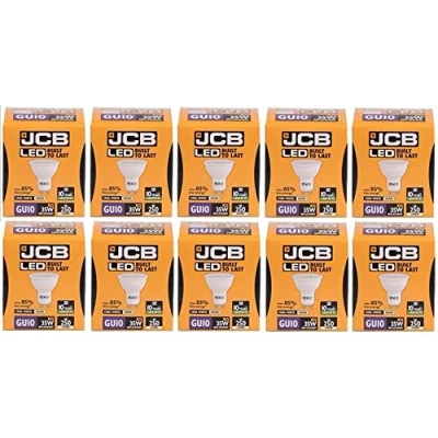 Image of 10 X JCB 3w = 35w LED GU10 Spotlight 100deg 4000k Cool White 250lm [Energy Class A+]