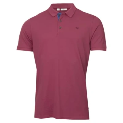 Image of Calvin Klein Mens Campus 3 Button Polo Shirt Mauve Camo XXXXL